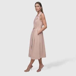 Stoosh Belted Sleeveless Vest Trench Coat Cardigan